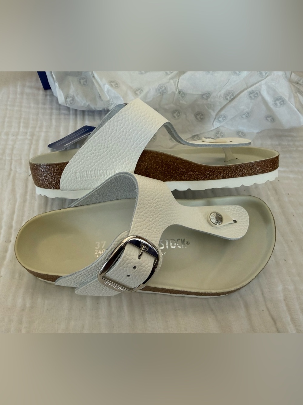 NWT Birkenstock Gizeh Big Buckle Leather Sandal Size 37 Regular/Wide